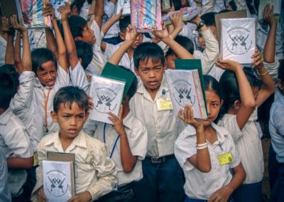 Scolarisation d'enfants au Cambodge